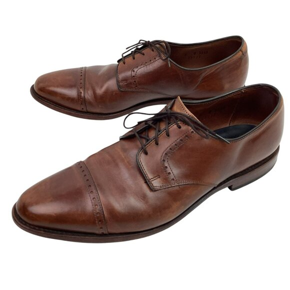 Allen Edmonds Clifton Mens Leather Oxford Captoe Dress Shoes Brown - Picture 1 of 13